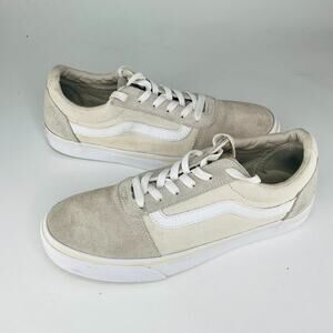Vans Old Skool Canvas Suede Low Top Skate Sneakers Shoes Beige Grey Women 8.5